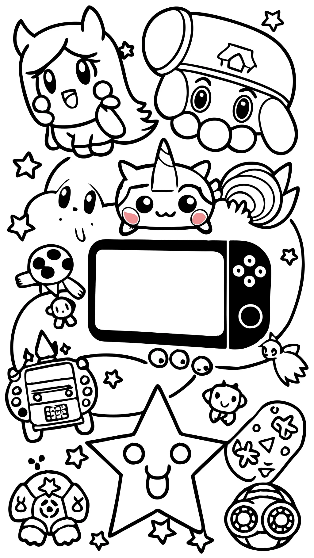 nintendo switch coloring page